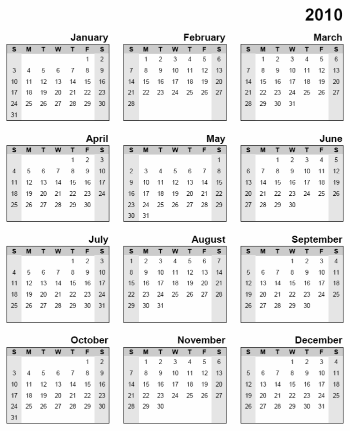 Free Printable 2010 Calendars With Holidays Free Printable 2010 Calendars With Holidays