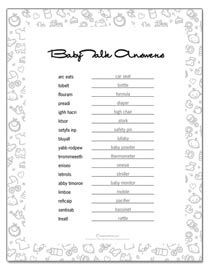 Click for printable baby shower games