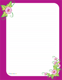 Click for printable Writing Stationery